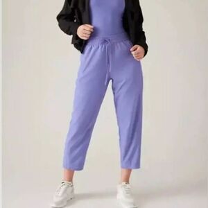 Athleta Size 10 NWOT Womens Arrival Straight Leg Ankle Lounge Pants Adonis Blue